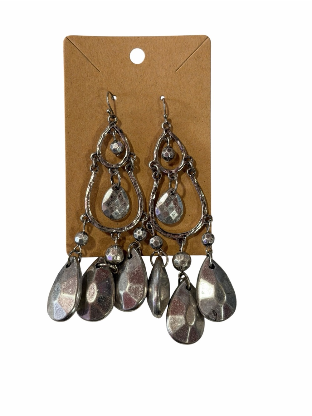 Silver Teardrop Dangle Earrings - Women Jewelry heavy
